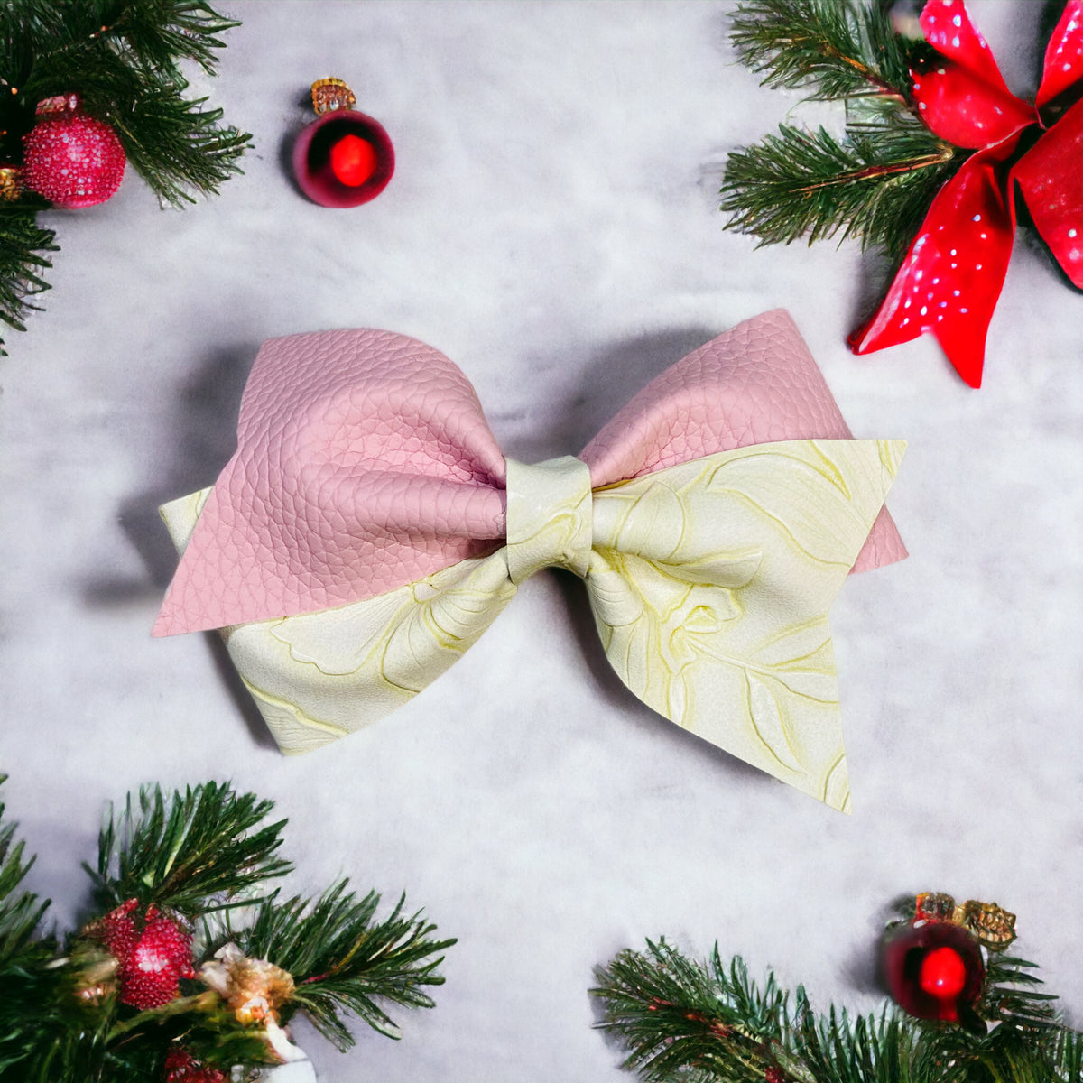 Linda Pink and White Bow