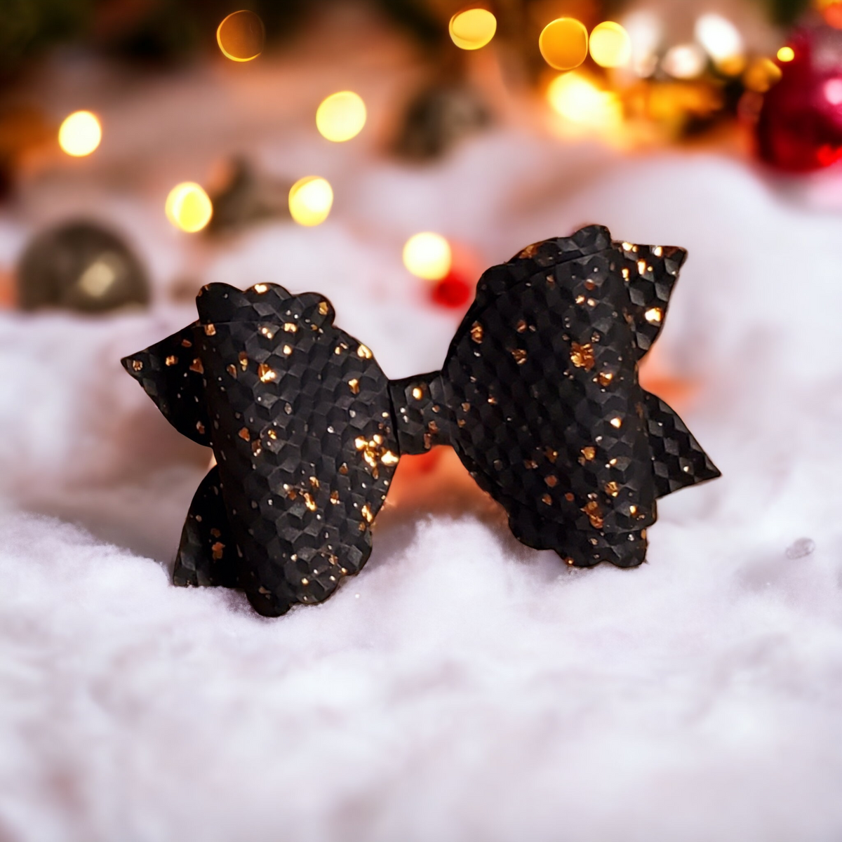 Black gold specked bow